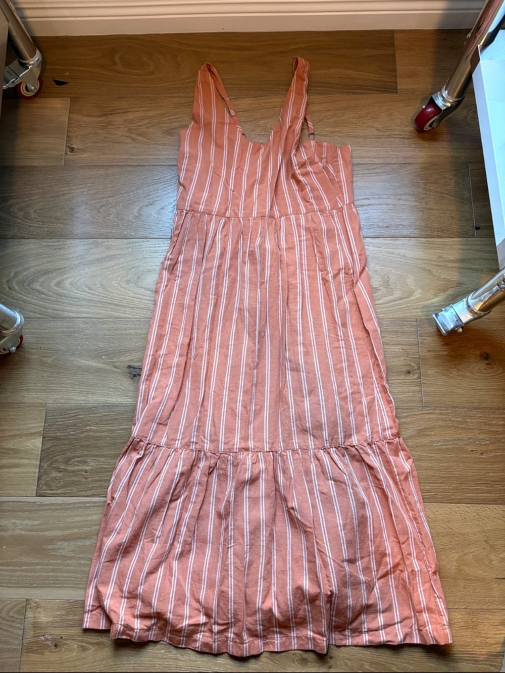 PACT | Linen Canopy Tank Dress Organic Cotton Fair Trade | Sz L Hermosa Stripe - Picture 2 of 7